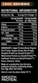 Rapid Vegan Plant Protein Choc Brownie ingredients